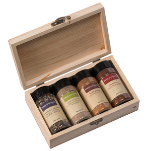 Black Pepper Coarse Ground 75g, Cardamom Seed Powder 65g, Cinnamon Powder 50g, Cloves Powder 60g